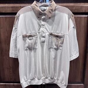 Classics by Palmland Vintage 90s Streetwear‎ Collared Cream Tan polo Size XL